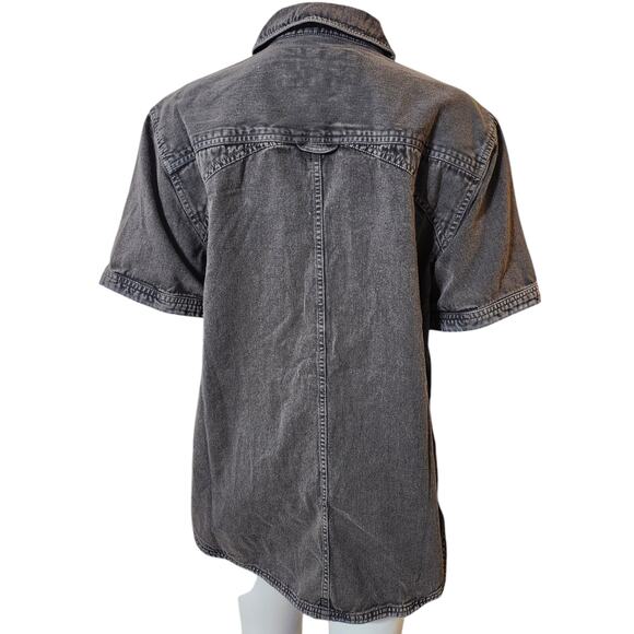 NEW Free People Dirty Deeds Onyx Black Button Up Shirt XS - Picture 4 of 7